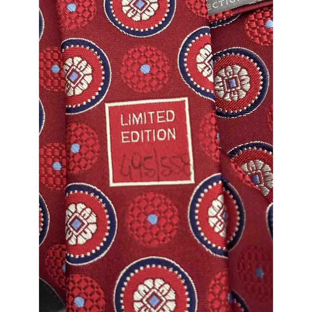 Daniel CREMIEUX‎ Signature Collection Red 100% Silk Tie Limited Edition 495/558